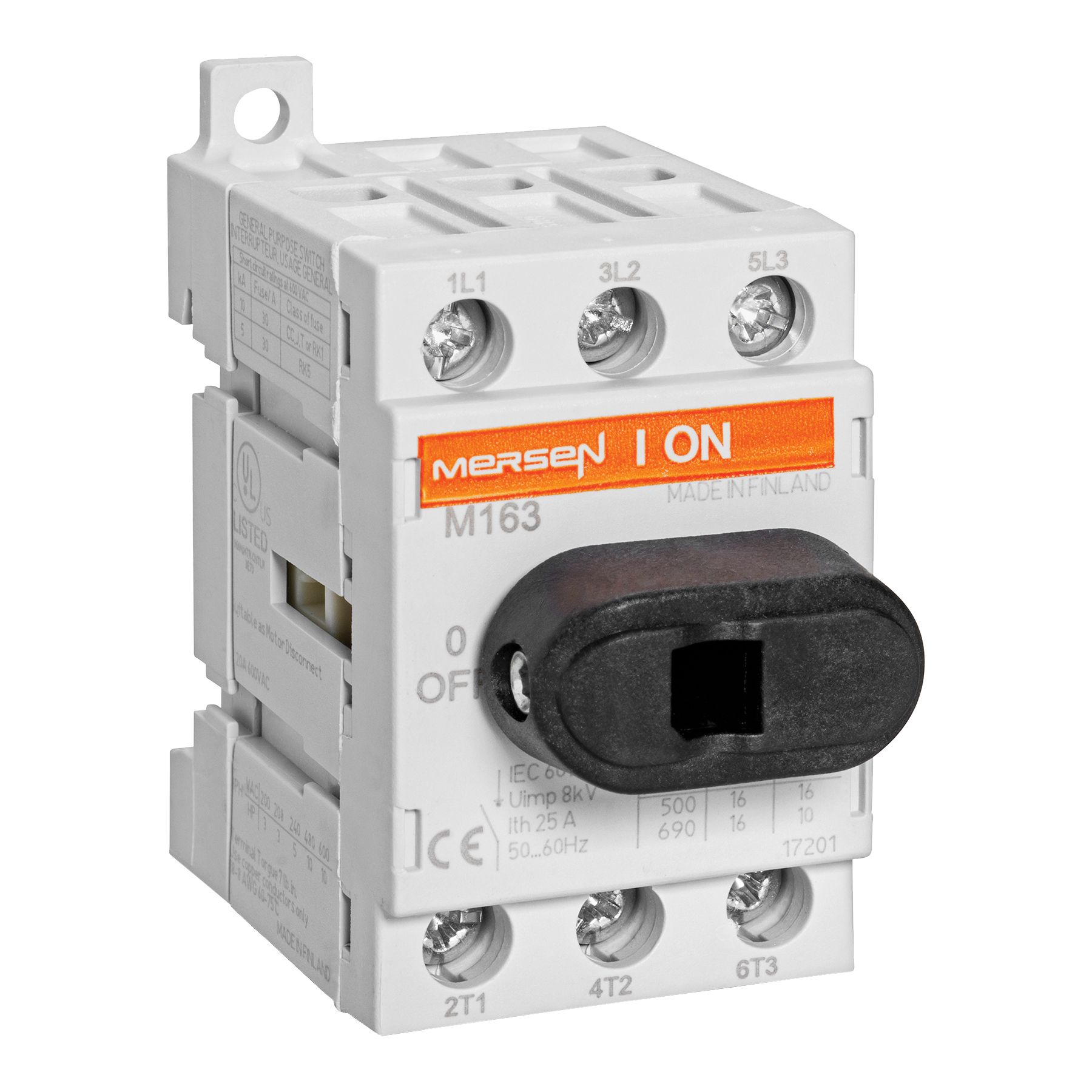 M253 - UL508 Non-Fused Disconnect 600V 25A 3 Pol